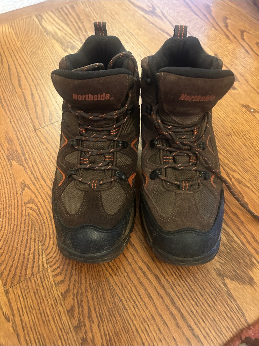 Northside Brown and Orange Trail Hiking Boots